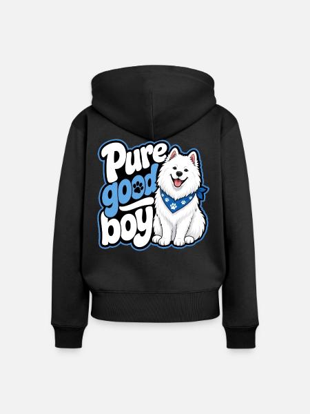 Samojeden - Frauen Premium Bio Zip Hoodie - Schwarz