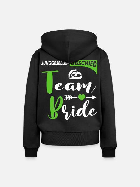 Junggesellenabschied Team Bride Hochzeit Ringe - Frauen Premium Bio Zip Hoodie - Schwarz