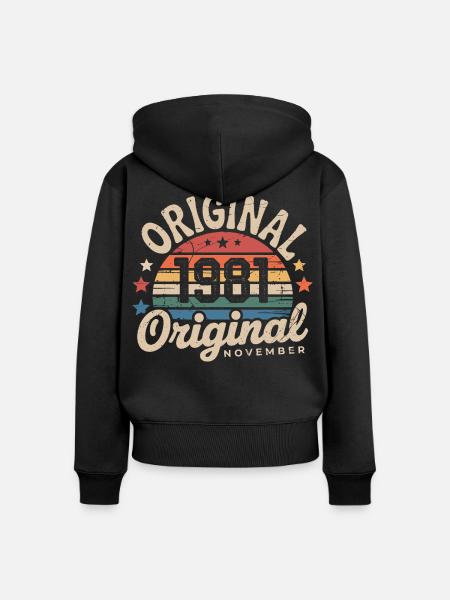 November 1981 – November 1981 - Frauen Premium Bio Zip Hoodie - Schwarz