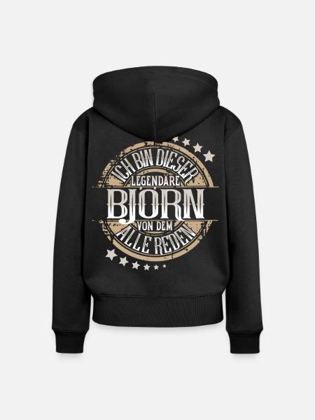 Björn - Frauen Premium Bio Zip Hoodie - Schwarz