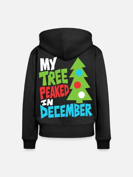 Weihnachtsbaum hatte im Dezember Hochsaison - Frauen Premium Bio Zip Hoodie - Schwarz