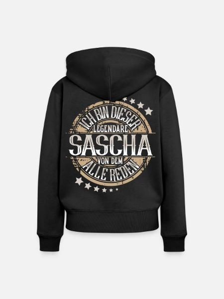Sascha - Frauen Premium Bio Zip Hoodie - Schwarz