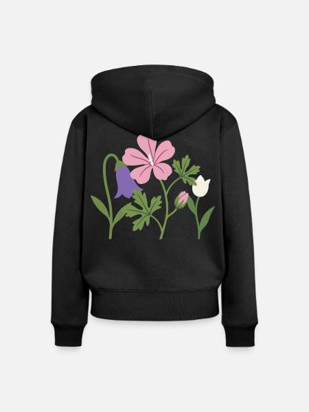 Blumen · Gartenfreunde · Tulpe - Frauen Premium Bio Zip Hoodie - Schwarz