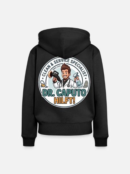 Dr. Caputo hilft - Frauen Premium Bio Zip Hoodie - Schwarz