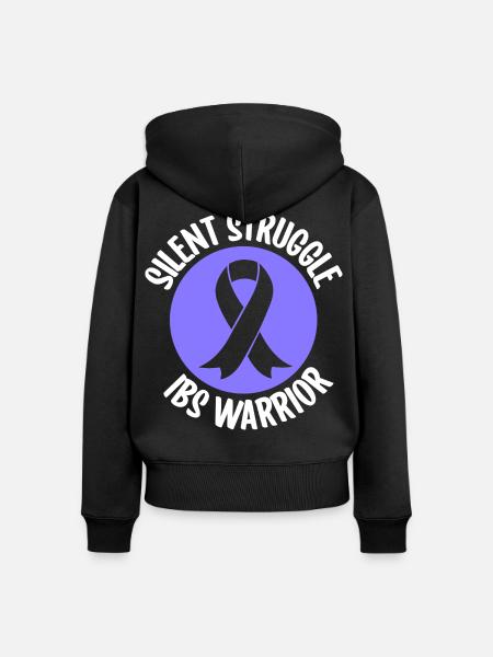 Reizdarm Bewusstsein - Stiller Kampf - Frauen Premium Bio Zip Hoodie - Schwarz