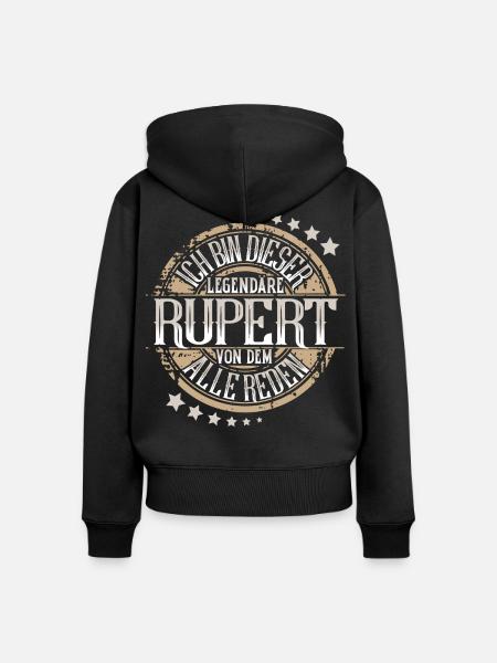 Rupert - Frauen Premium Bio Zip Hoodie - Schwarz
