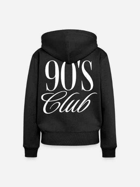 90s Club - Frauen Premium Bio Zip Hoodie - Schwarz