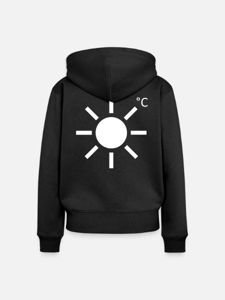 Sonnen Grad - Frauen Premium Bio Zip Hoodie - Schwarz