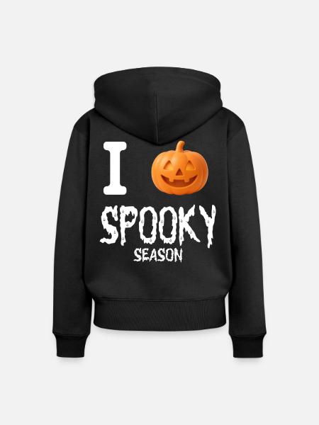 Ich Halloween-Kürbis - Frauen Premium Bio Zip Hoodie - Schwarz