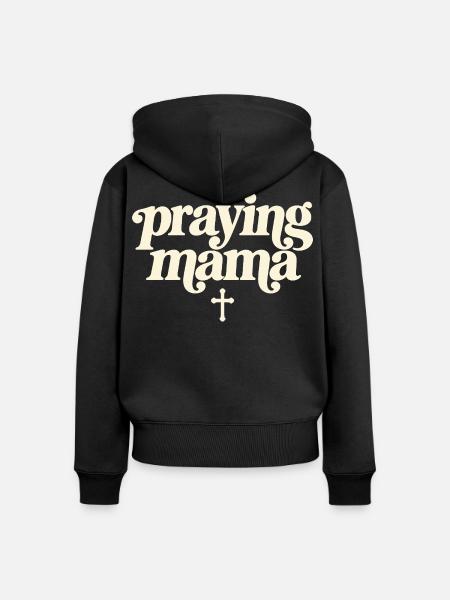 Betende Mama christliche Mama - Frauen Premium Bio Zip Hoodie - Schwarz