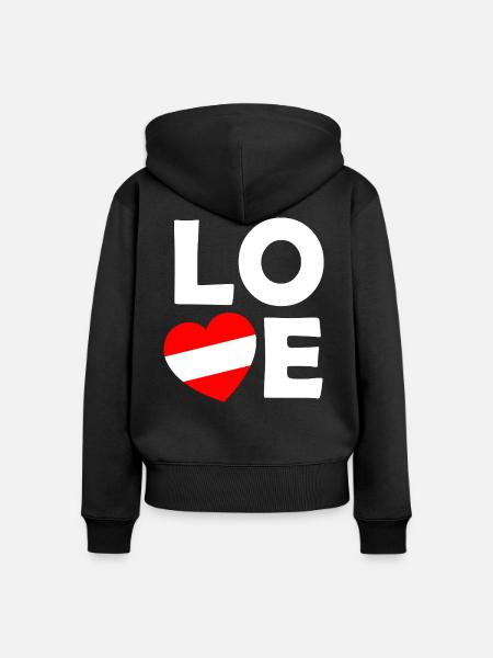 Austria Liebe-Design - Frauen Premium Bio Zip Hoodie - Schwarz