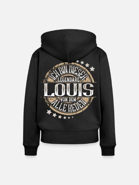 Louis - Frauen Premium Bio Zip Hoodie - Schwarz