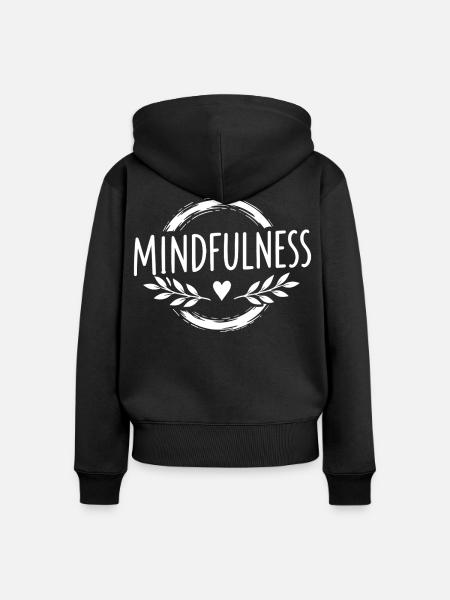 Mindfulness Achtsamkeit Selbstliebe Herzsymbol - Frauen Premium Bio Zip Hoodie - Schwarz