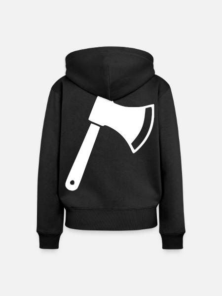 Axt Beil Holzfäller Geschenkidee - Frauen Premium Bio Zip Hoodie - Schwarz