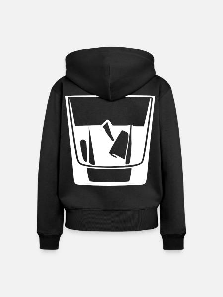 Whiskey Glas Geschenk Barkeeper Kellner - Frauen Premium Bio Zip Hoodie - Schwarz
