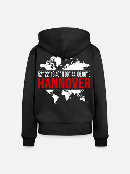 Hannover - Frauen Premium Bio Zip Hoodie - Schwarz