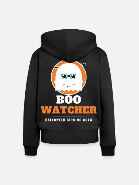 Vogelbeobachter Lustiger Halloween-Vogelbeobachter-Geist - Frauen Premium Bio Zip Hoodie - Schwarz