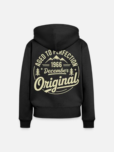 Dezember 1966 - Frauen Premium Bio Zip Hoodie - Schwarz