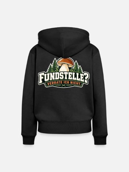 Fundstelle? Verrate ich Nicht - Frauen Premium Bio Zip Hoodie - Schwarz
