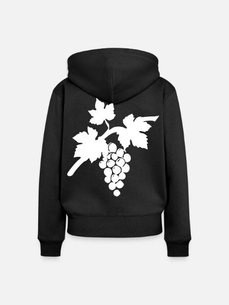 Wein Weinrebe weiß Geschenk Weintrinker  - Frauen Premium Bio Zip Hoodie - Schwarz