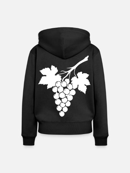 Weiße Weinrebe Weintrauben Geschenk Weintrinker - Frauen Premium Bio Zip Hoodie - Schwarz