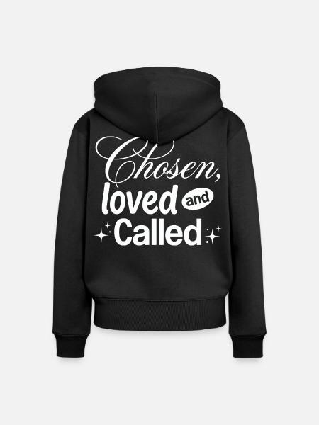 Chose, Loved, and Called - Frauen Premium Bio Zip Hoodie - Schwarz
