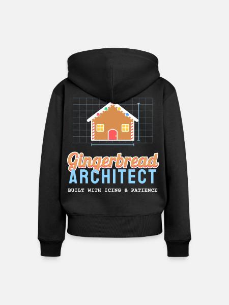 Lebkuchen-Architekt lustiges Weihnachtsbacken - Frauen Premium Bio Zip Hoodie - Schwarz