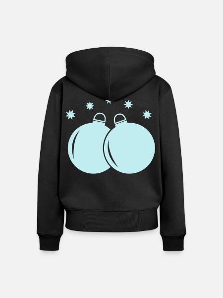Pastellkugeln Weihnachtsornament - Frauen Premium Bio Zip Hoodie - Schwarz