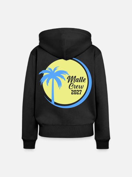 Malle Crew 2027 Palmen Circle - Frauen Premium Bio Zip Hoodie - Schwarz