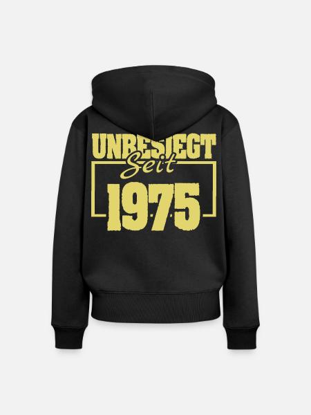 1975 - Frauen Premium Bio Zip Hoodie - Schwarz