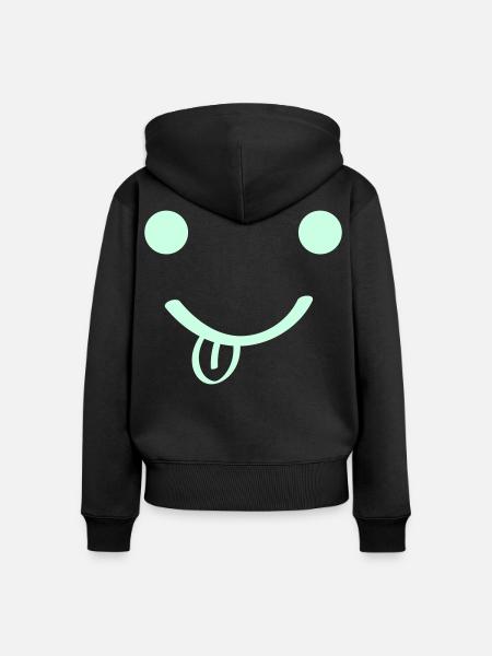 Smileface - Frauen Premium Bio Zip Hoodie - Schwarz