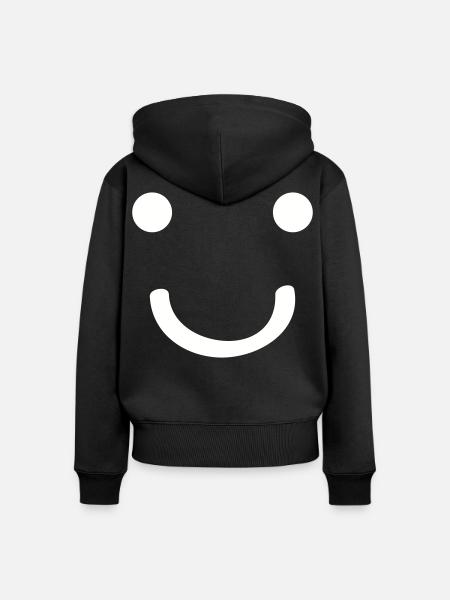 Smileface - Frauen Premium Bio Zip Hoodie - Schwarz