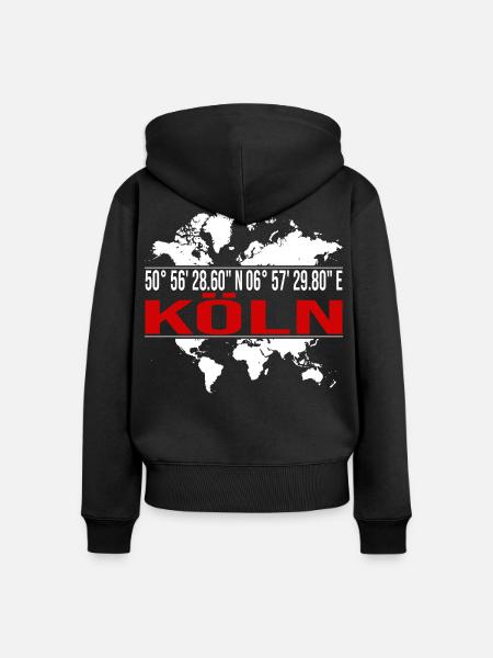 Köln - Frauen Premium Bio Zip Hoodie - Schwarz