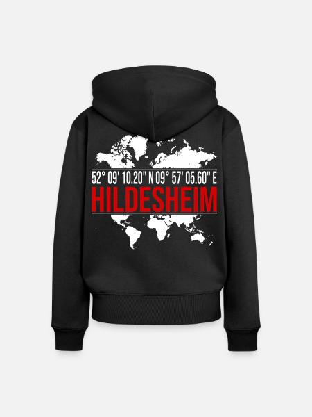 Hildesheim - Frauen Premium Bio Zip Hoodie - Schwarz
