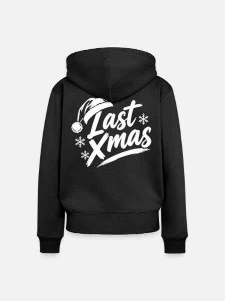 Last Xmas Mütze - Frauen Premium Bio Zip Hoodie - Schwarz