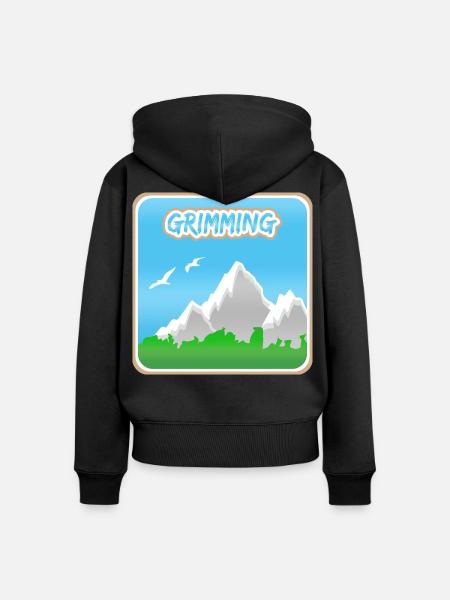 Grimming als Berg - Frauen Premium Bio Zip Hoodie - Schwarz