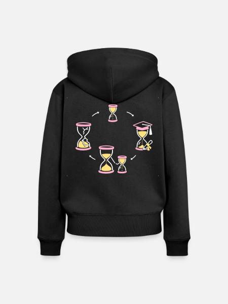 Zeitkreis des Lebens - Frauen Premium Bio Zip Hoodie - Schwarz