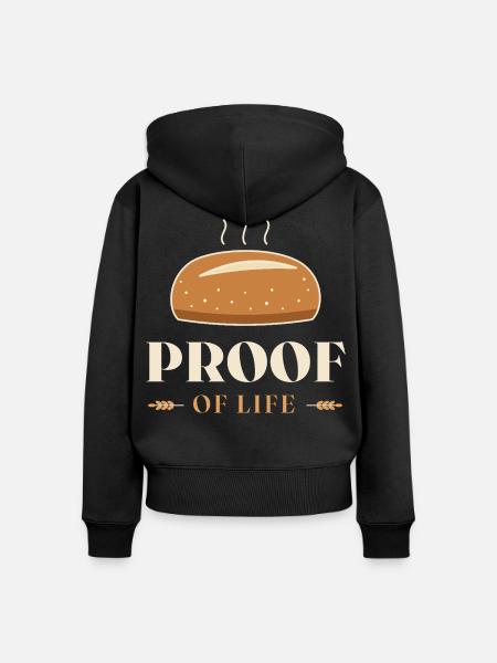 Proof of Life Bäckerei-Grafik - Frauen Premium Bio Zip Hoodie - Schwarz