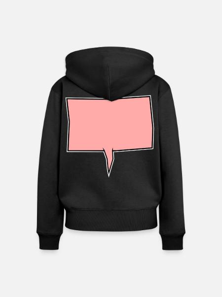 Eckige Sprechblase in Rosa - Frauen Premium Bio Zip Hoodie - Schwarz