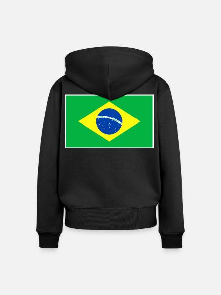 Brazil Flag - Frauen Premium Bio Zip Hoodie - Schwarz