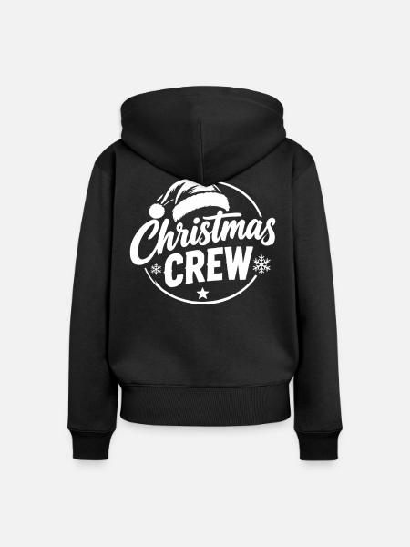 Christmas Crew Mütze - Frauen Premium Bio Zip Hoodie - Schwarz