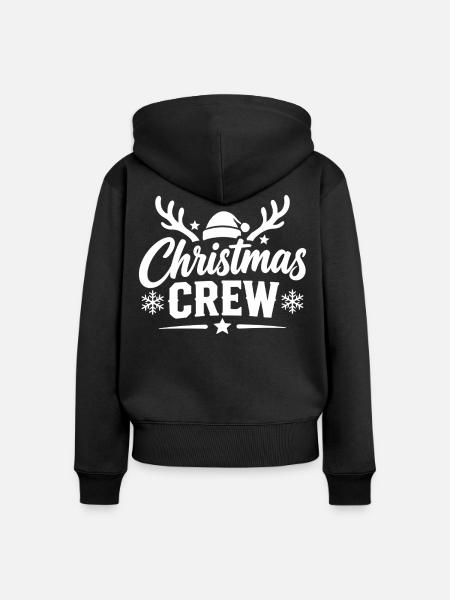 Christmas Crew Rentier - Frauen Premium Bio Zip Hoodie - Schwarz