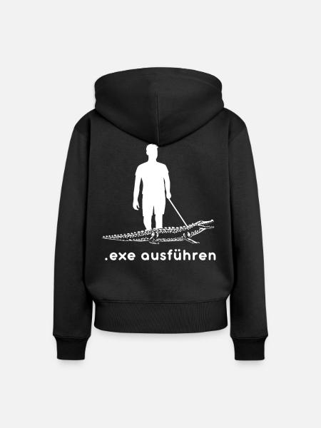 Admin Informatiker Programmierer Exe Ausführen - Frauen Premium Bio Zip Hoodie - Schwarz