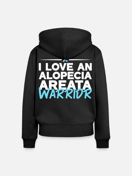 Alopecia Areata - Liebe für Kämpfer - Frauen Premium Bio Zip Hoodie - Schwarz