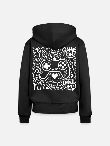 Gaming - Frauen Premium Bio Zip Hoodie - Schwarz