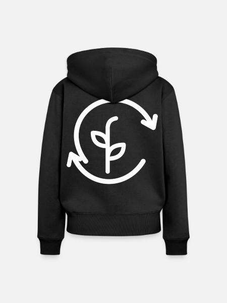 Sprout Circle Wachstumsemblem - Frauen Premium Bio Zip Hoodie - Schwarz