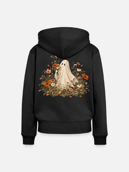 Wildblumen Geist - Frauen Premium Bio Zip Hoodie - Schwarz