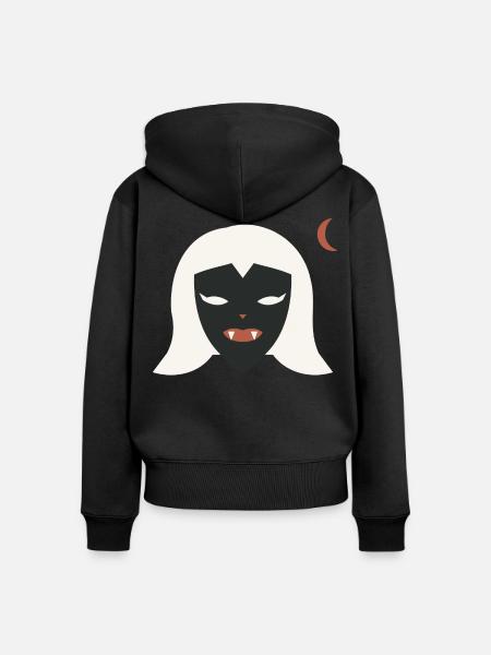 Halloween Vampirin Damen - Frauen Premium Bio Zip Hoodie - Schwarz