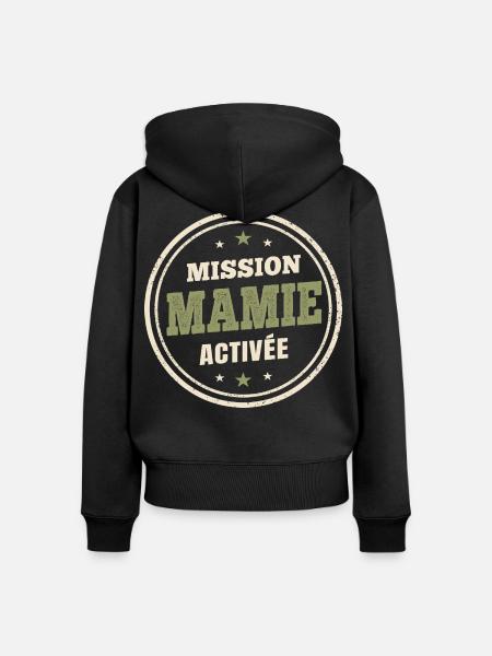 Oma-Mission aktiviert | Zukünftige Großmutter - Frauen Premium Bio Zip Hoodie - Schwarz