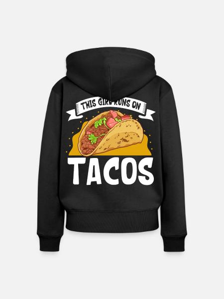 Ladies love Tacos - Frauen Premium Bio Zip Hoodie - Schwarz